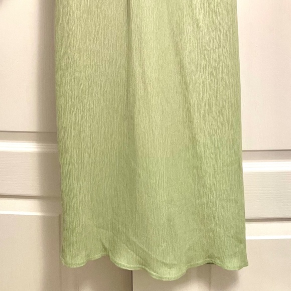 ASOS DESIGN textured collared wrap midi dress in mint/sage US Size 6 - Picture 7 of 8